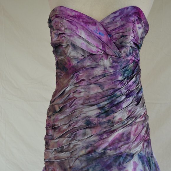 NEW Silk Wedding gown ivory silver white pink purple small medium dyed 4 6 8 10 - Picture 12 of 16